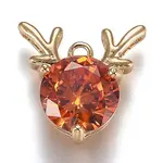 Golden Plated Brass Micro Pave Cubic Zirconia Charms