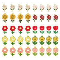 40Pcs 10 Style Alloy Enamel Pendants