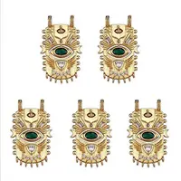 5Pcs Brass Micro Pave Cubic Zirconia Pendants