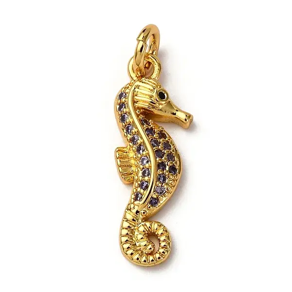 Brass Micro Pave Cubic Zirconia Pendants
