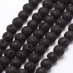 Natural Lava Rock Bead Strands