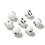 Printed Round Wood European Beads