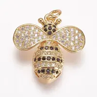 Brass Micro Pave Cubic Zirconia Pendants