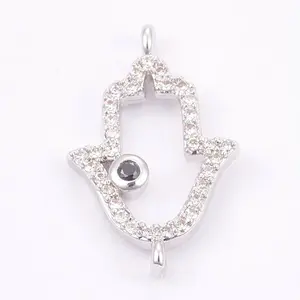 Brass Micro Pave Cubic Zirconia Links