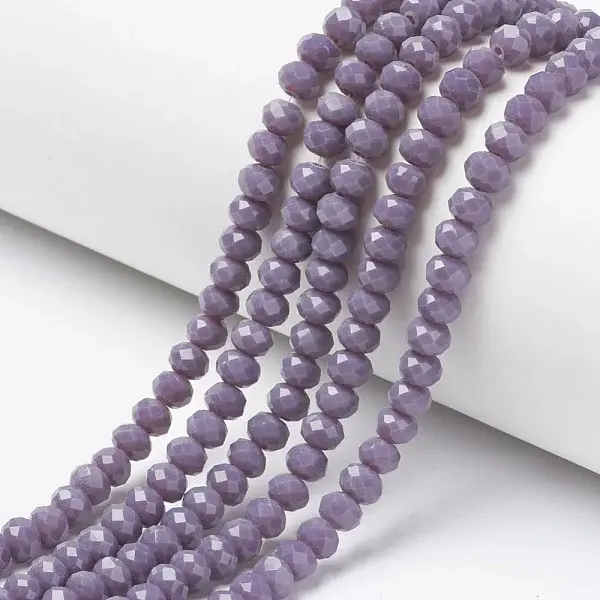 Opaque Solid Color Glass Beads Strands