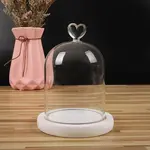 Heart Shaped Top Clear Glass Dome Cover