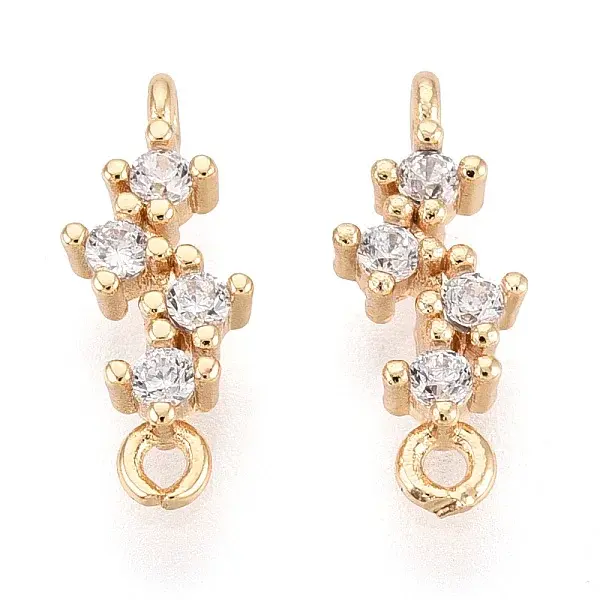 Brass Micro Pave Cubic Zirconia Links Connectors