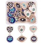 30Pcs 6 Style Alloy Enamel Pendants