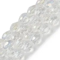 Transparent Electroplate Glass Beads Strands