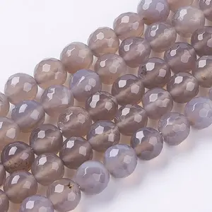 Natural Grey Agate Beads Strands