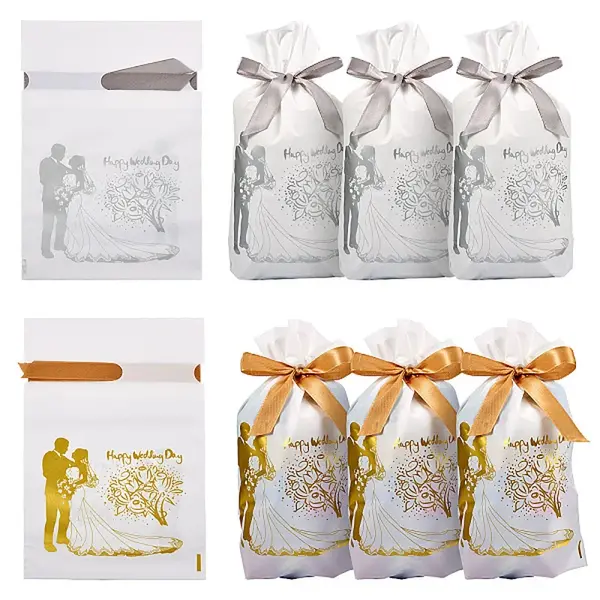 20pcs 2 Colors Rectangle Plastic Candy Gift Bags