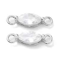 Brass Clear Cubic Zirconia Links Connectors