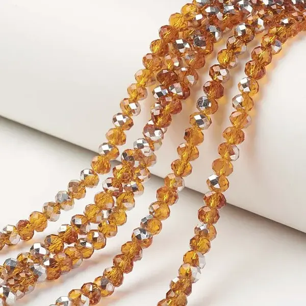 Electroplate Transparent Glass Beads Strands