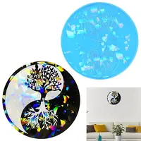 DIY Laser Effect Tai Ji & Tree of Life Pattern Display Decoration Silicone Molds