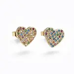 Brass Micro Pave Cubic Zirconia Stud Earrings
