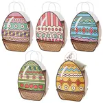 5pcs 5 colors Easter Egg Shaped Paper Bags