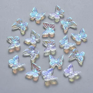 Transparent Spray Painted Glass Charms
