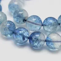 Dyed Round Natural Crackle Quartz Beads Strands