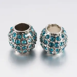 Alloy Rhinestone European Beads