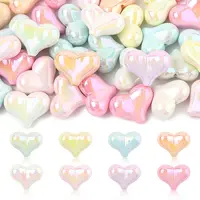 40Pcs UV Plating Opaque Acrylic Beads