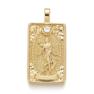 Brass Micro Pave Clear Cubic Zirconia Pendants