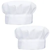 2Pcs Adjustable Polycotton Chef Hat