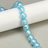 Handmade Silver Foil Glass Beads Strands
