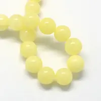 Natural Dyed Yellow Jade Gemstone Bead Strands