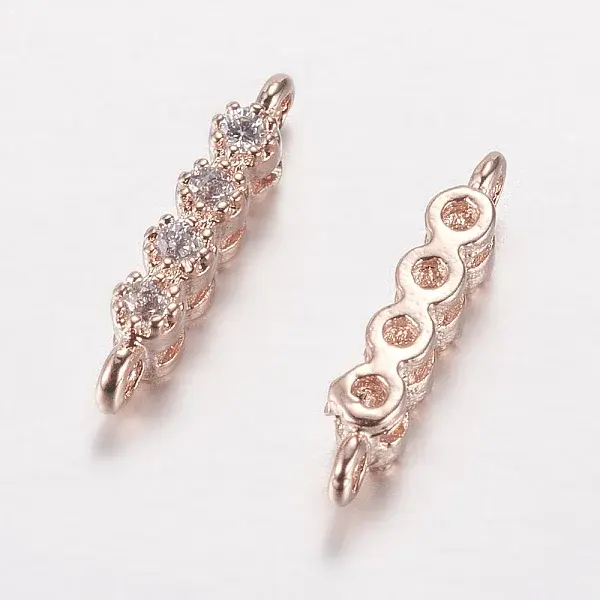 Brass Micro Pave Cubic Zirconia Links