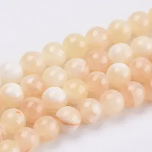Natural Dyed Yellow Jade Gemstone Bead Strands