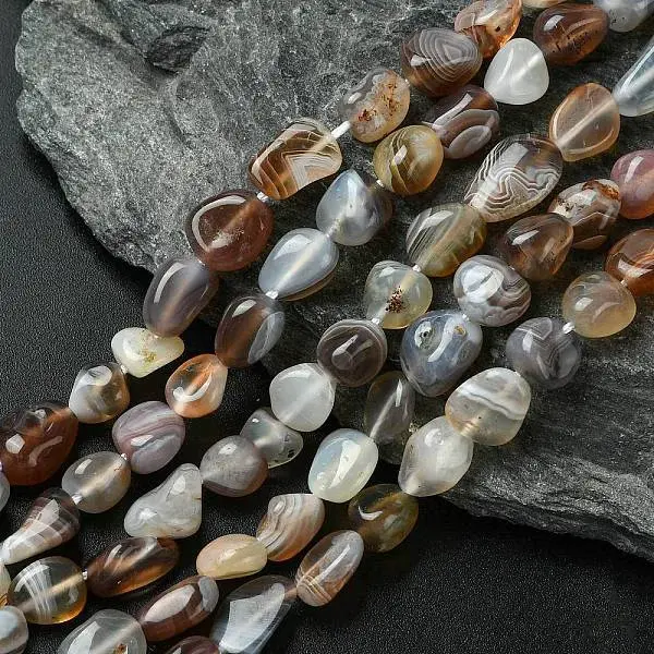 Natural Botswana Agate Nuggets Beads Strands