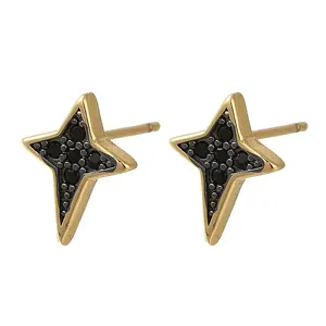 Rack Plating Brass Micro Pave Cubic Zirconia Stud Earring