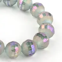 Faceted(96 Facets) Round Electroplate Glass Bead Strands
