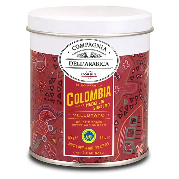CORSINI Colombia Medellin supremo mletá káva plech 125 g