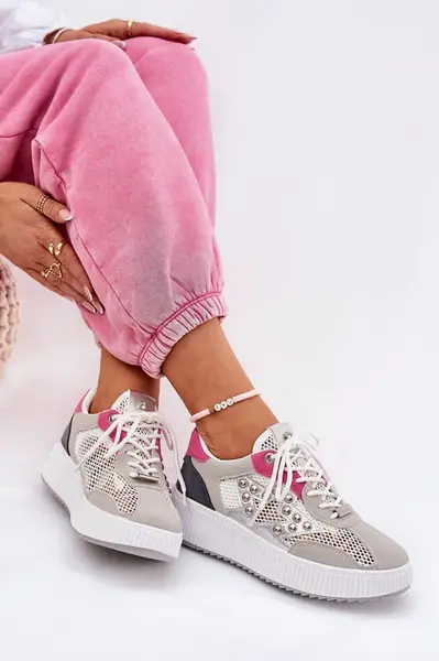 Boto Dámské Sportovní Boty Se Síťovinou A Hroty Šedé Ogalda