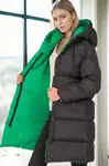 Z8687 DEWBERRY WOMEN'S COAT-BLACK-GREEN