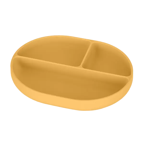 PETITE&MARS Talířek silikonový dělící oválný Take&Match Intense Ochre 6m+