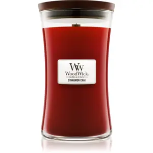 Woodwick Cinnamon Chai vonná svíčka s dřevěným knotem 609.5 g