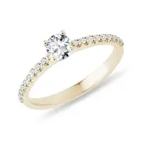 Zlatý zásnubný prsteň s diamantmi KLENOTA