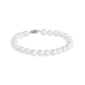 Perlový náramek se zapínáním z bílého zlata KLENOTA