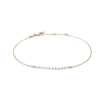 Retiazkový náramok zo žltého 14k zlata s perličkami KLENOTA