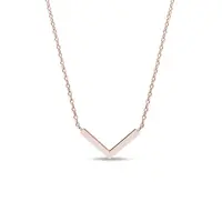 Náhrdelník s príveskom v tvare V z ružového zlata KLENOTA