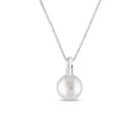 Náhrdelník z bílého zlata se sladkovodní perlou KLENOTA