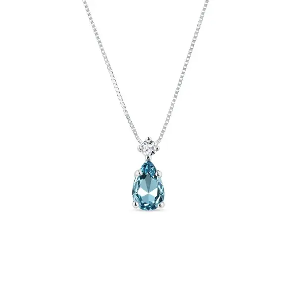 Přívěsek z bílého zlata s topazem KLENOTA