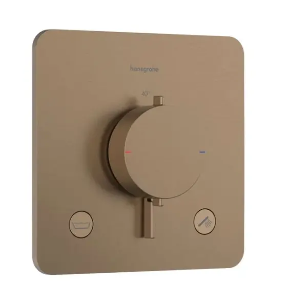 Hansgrohe Ecostat Comfort Q - Termostatická baterie pod omítku, pro 2 spotřebiče, kartáčovaný bronz 33717140