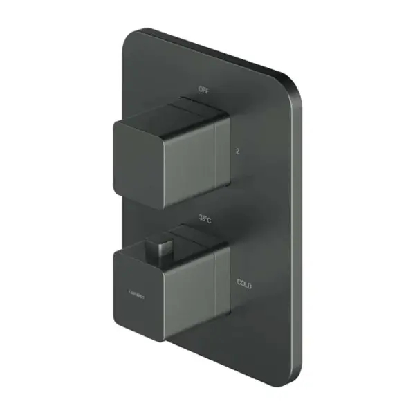 OMNIRES Parma - Termostatická baterie pod omítku, pro 2 spotřebiče, s tělesem, kartáčovaný grafit PM7436GR