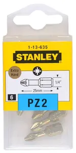 Stanley Příslušenství - Sada torzních bitů PZ2, 6 ks 1-13-635