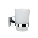 kielle Harmonia - Sklenka na kartáčky a pastu s držákem, matné sklo/chrom 40023000