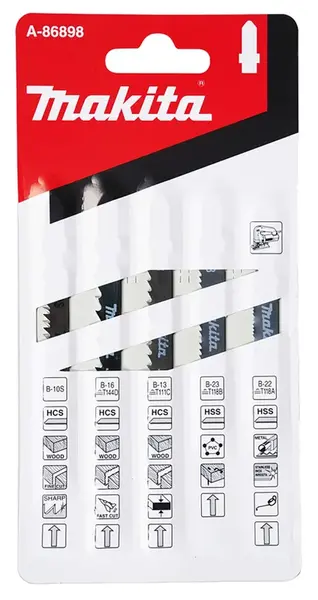 Makita Príslušenstvo - Súprava pílových plátkov, 5 ks A-86898