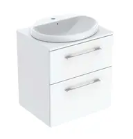 Geberit Selnova Square - Skrinka s umývadlom, 59x50x70 cm, 2 zásuvky, lesklá biela 502.868.00.1